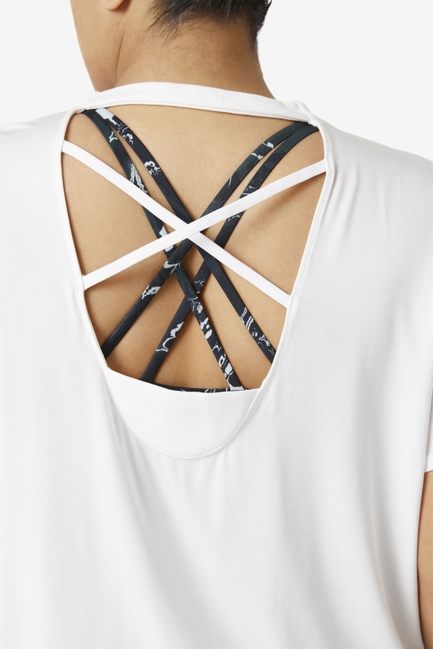 White Fi-Lux Short Sleeve Top Fila UK