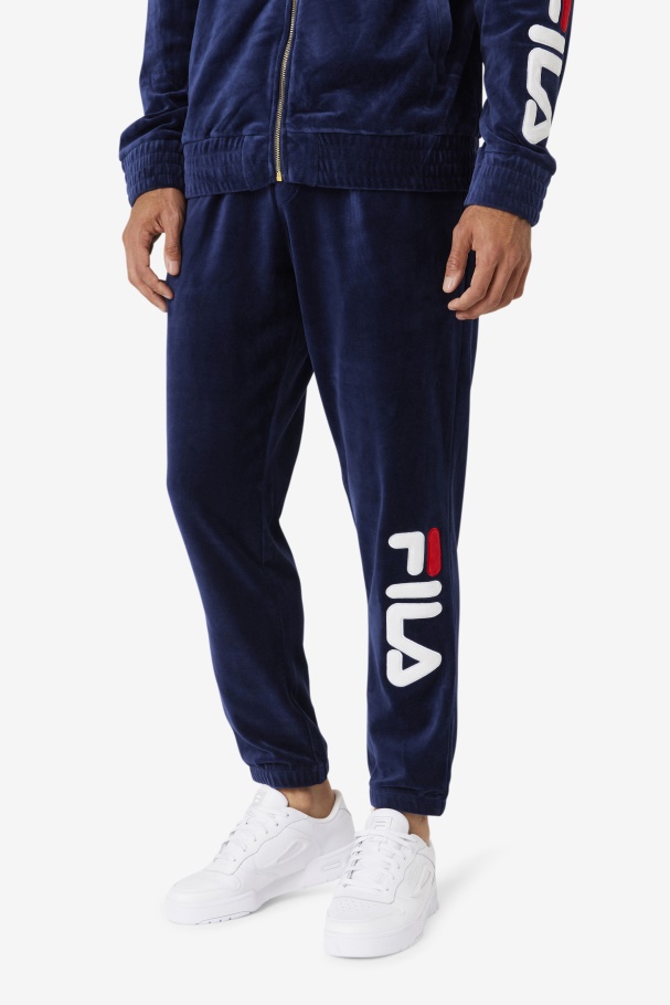 Mansur Velour Pant Navy/White/Red Fila UK