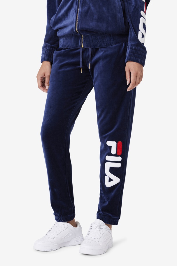 Mansur Velour Pant Navy/White/Red Fila UK