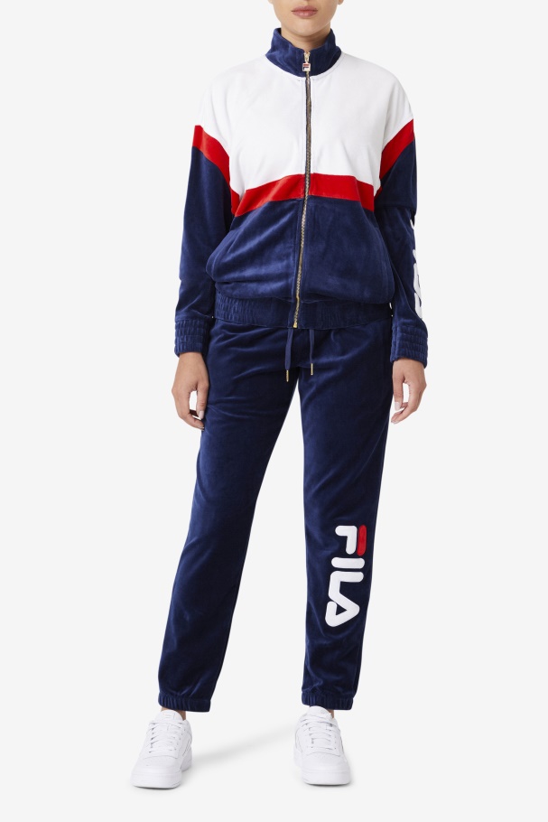 Mansur Velour Pant Navy/White/Red Fila UK