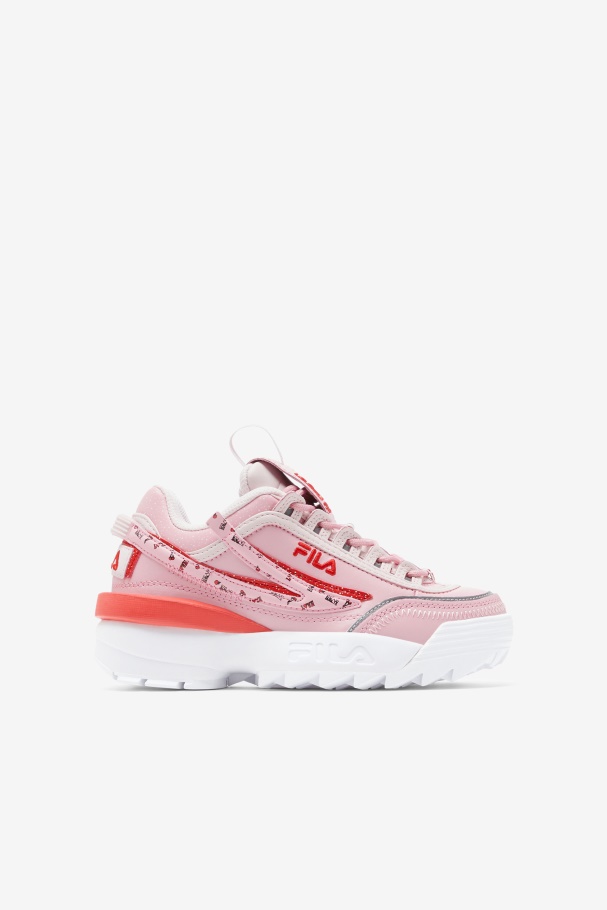 Pink/Coral Blush/White Fila UK Little Kids\' Disruptor 2 Exp