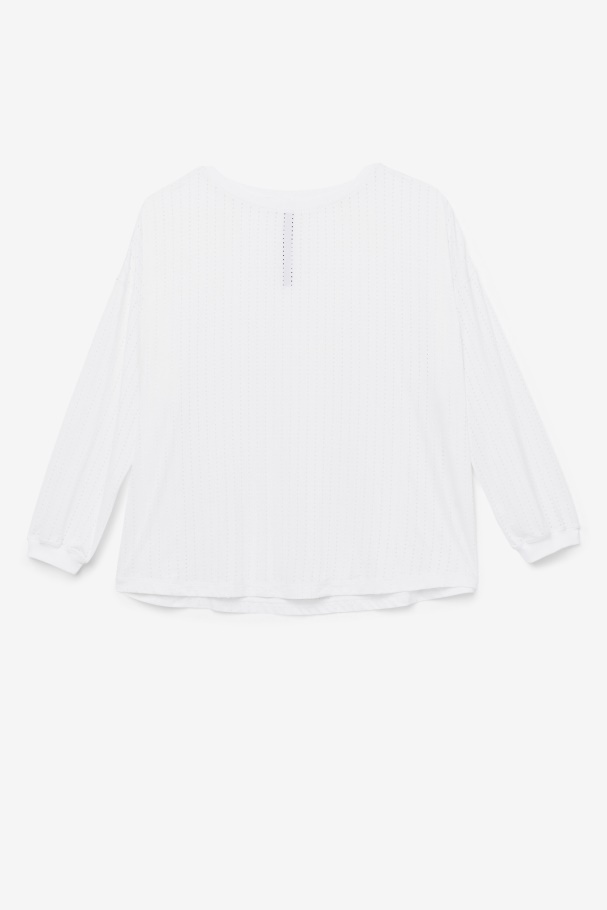 Fila UK White Fi-Lux Mesh Long Sleeve Top