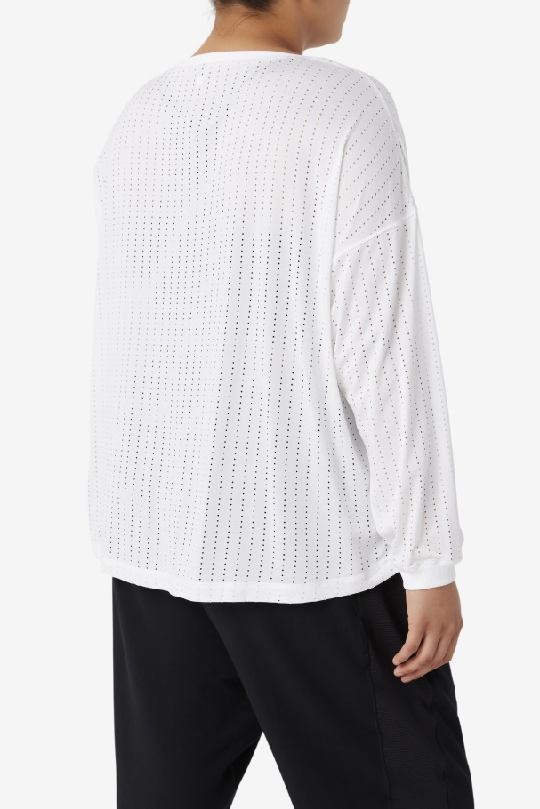 Fila UK White Fi-Lux Mesh Long Sleeve Top