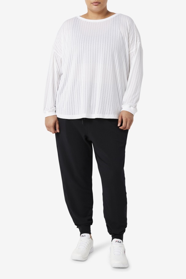 Fila UK White Fi-Lux Mesh Long Sleeve Top