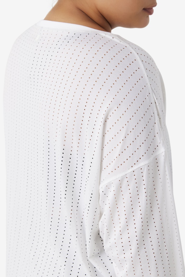 Fila UK White Fi-Lux Mesh Long Sleeve Top