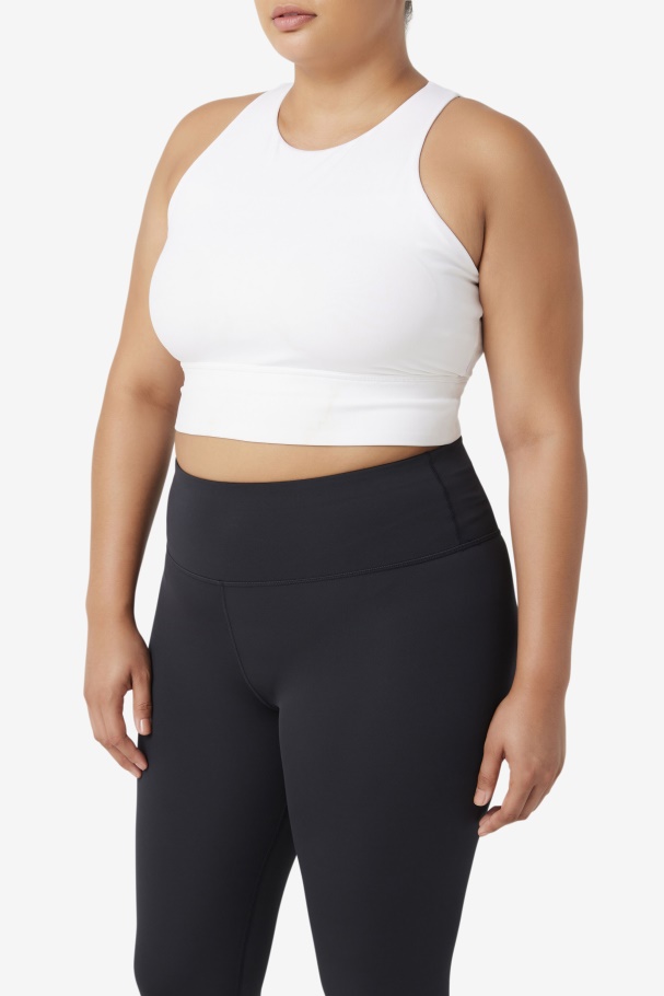 Fila UK White Uplift High Neck Sports Bra
