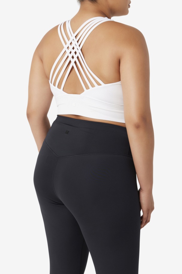 Fila UK White Uplift High Neck Sports Bra