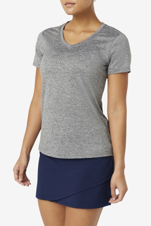 Heather Pickleball Silky V-Neck Fila UK