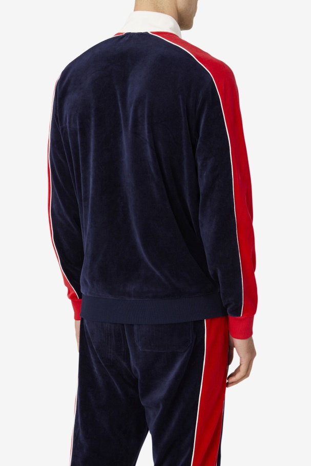 Peacoat/Gardenia/Red Fila UK Cima Velour Jacket