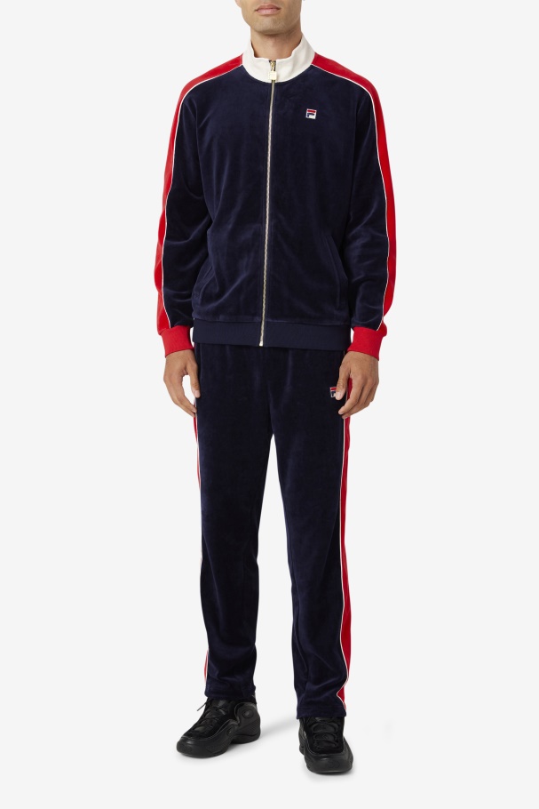 Peacoat/Gardenia/Red Fila UK Cima Velour Jacket