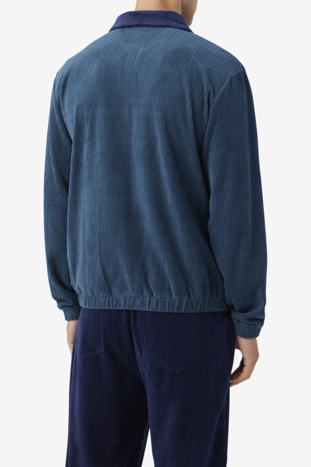 Teal/Navy/Egret Gerard Velour Jacket Fila UK