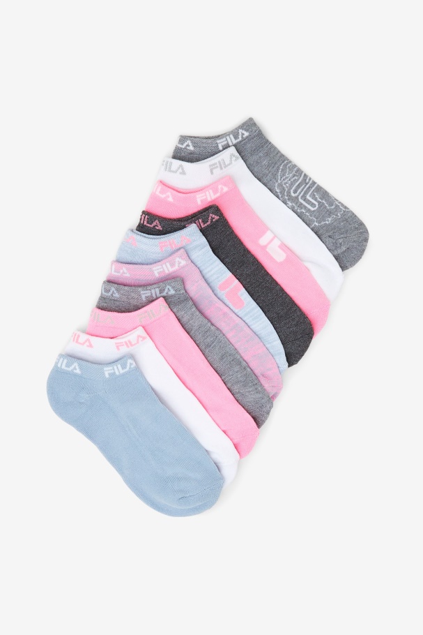 Girl's Floral No Show Sock 10-Pack Ltblue Fila UK