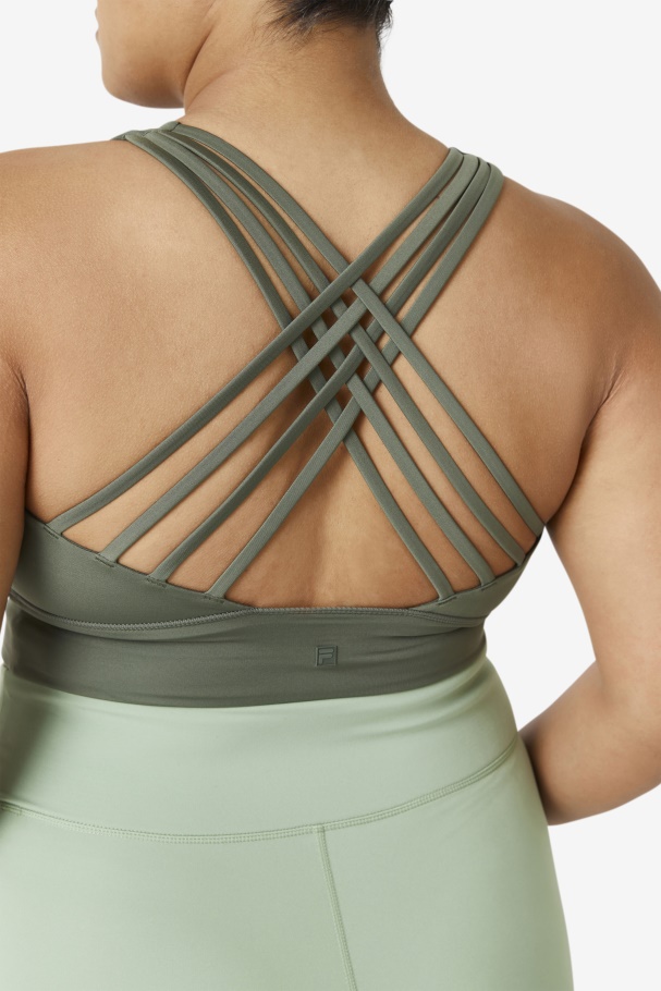 Fila UK Uplift High Neck Sports Bra Thyme