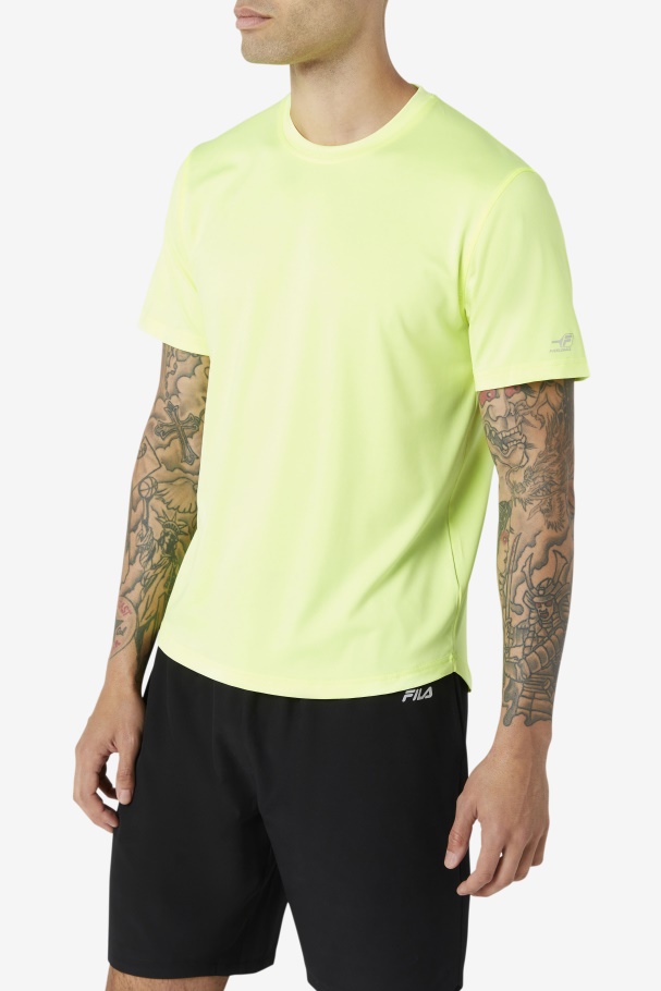 Pickleball Scallop Hem Crew YellowHeather Fila UK