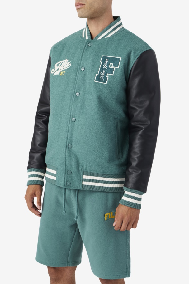 Josh Varsity Jacket Fila UK Blue Spruce/Black