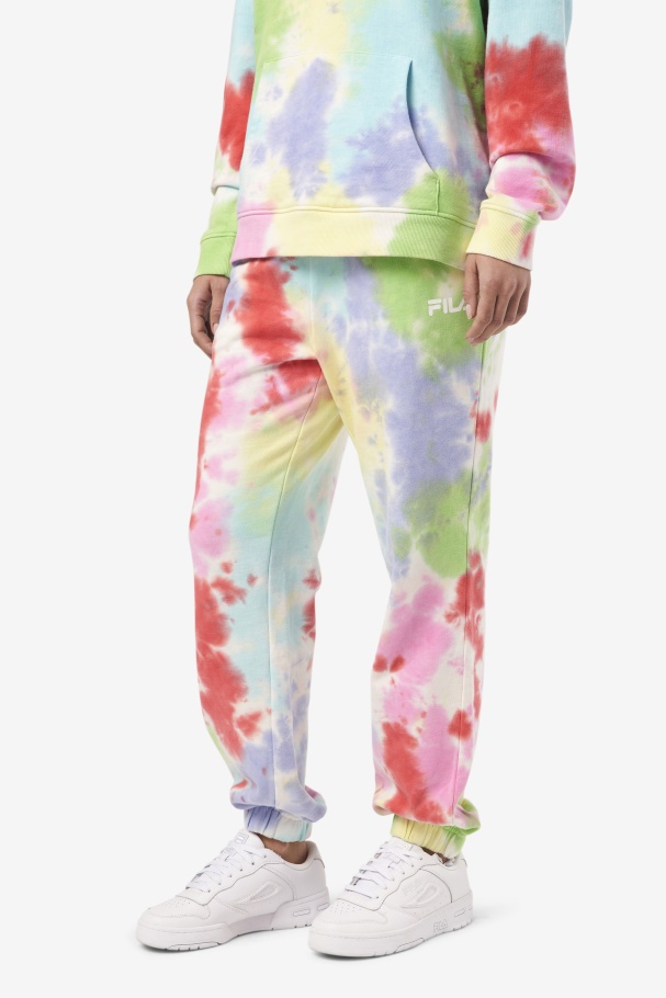 Green/White/Periwinkle/Red Fila UK Raleigh Tie Dye Jogger