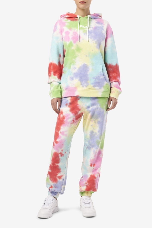 Green/White/Periwinkle/Red Fila UK Raleigh Tie Dye Jogger