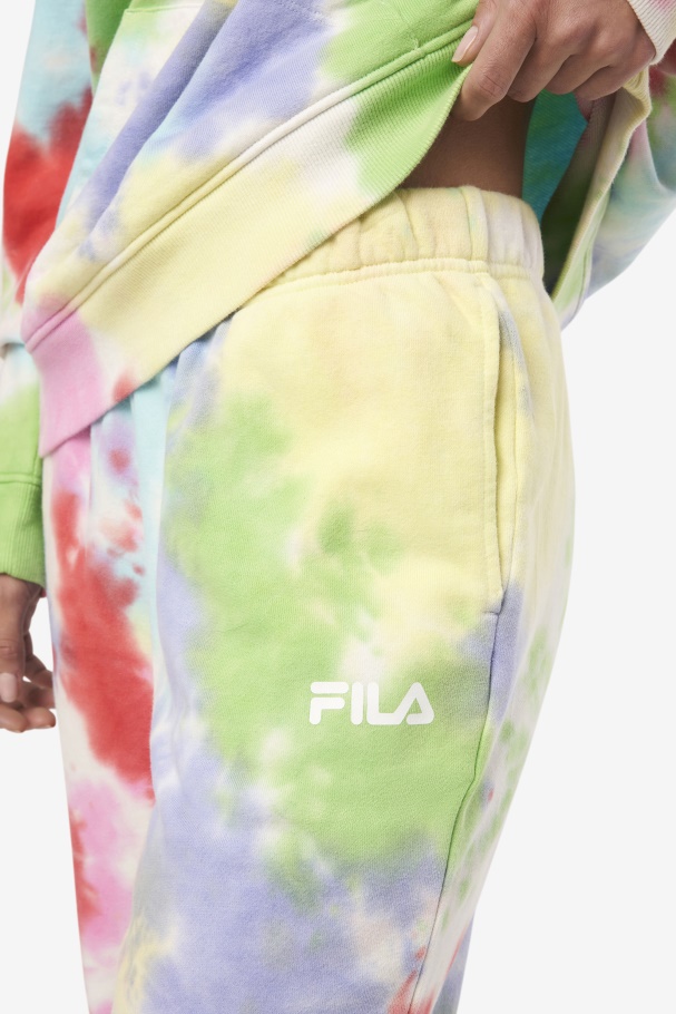 Green/White/Periwinkle/Red Fila UK Raleigh Tie Dye Jogger