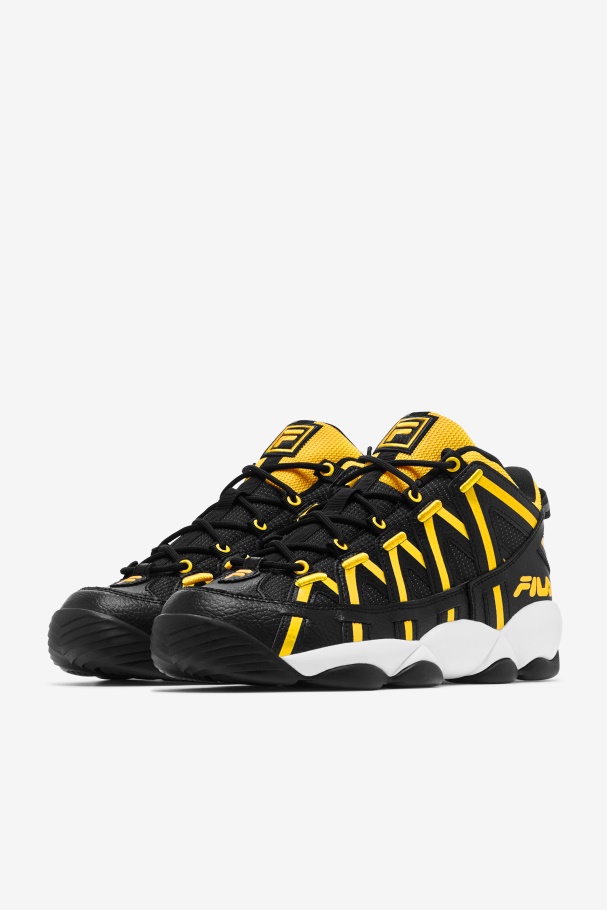 Men\'s Stackhouse Spaghetti Black/Lemon/White Fila UK