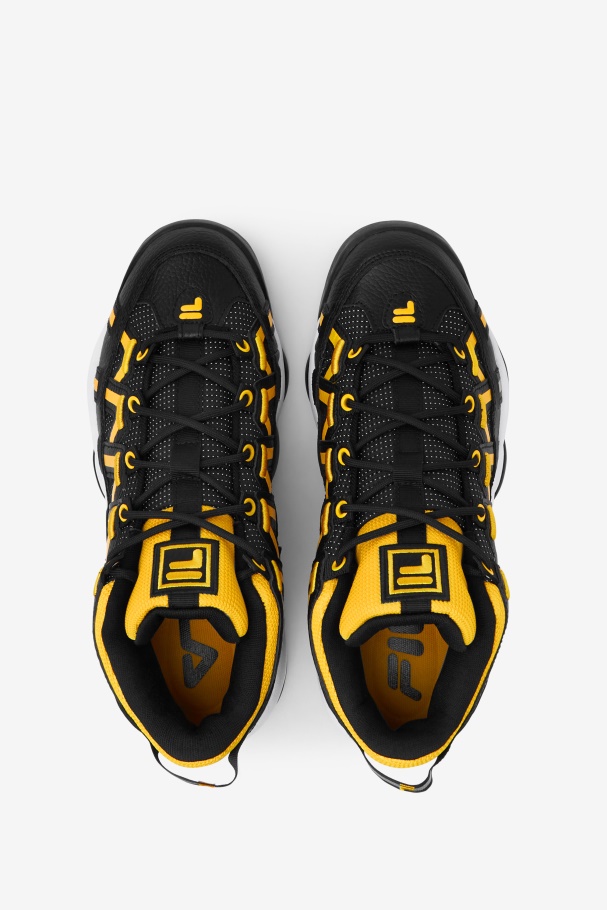 Men\'s Stackhouse Spaghetti Black/Lemon/White Fila UK