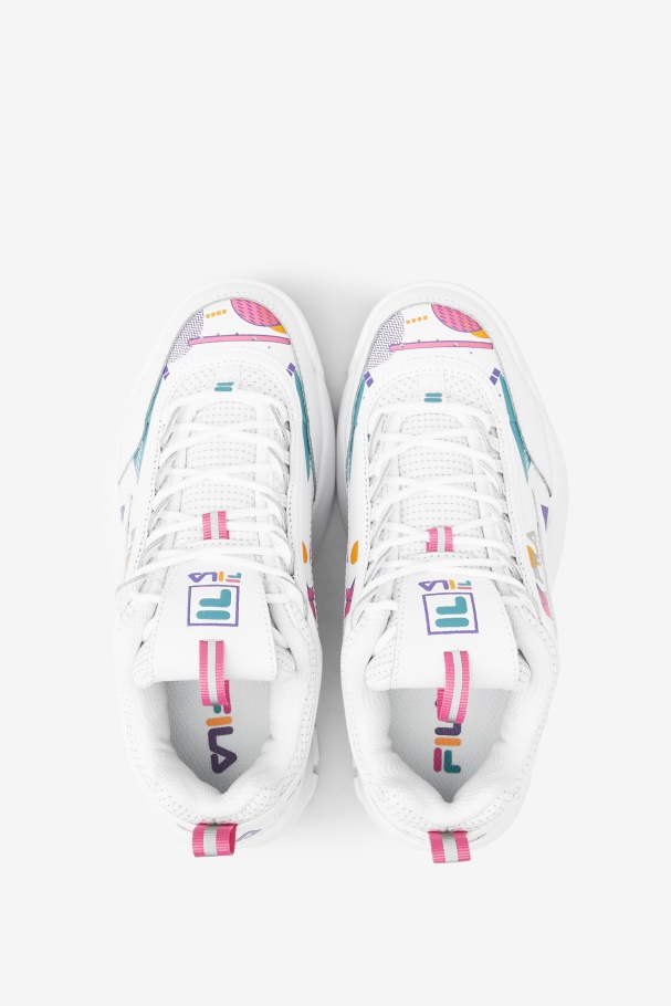 Little Kids\' Disruptor 2 Premium Fila UK White/Bubblegum/Blue