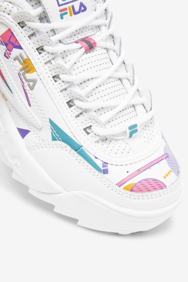 Little Kids\' Disruptor 2 Premium Fila UK White/Bubblegum/Blue