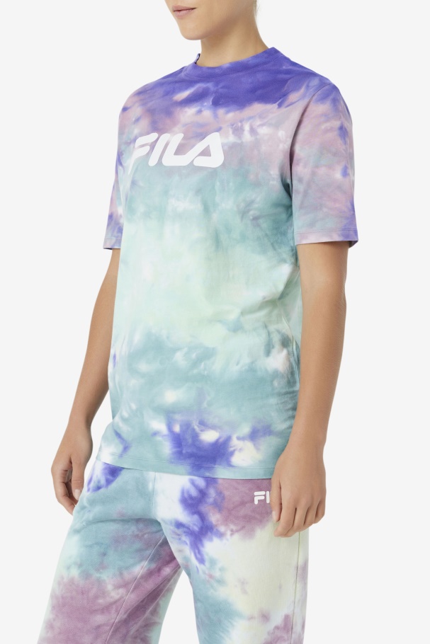 Alivia Tie Dye Tee Fila UK Aruba Blue Tie Dye