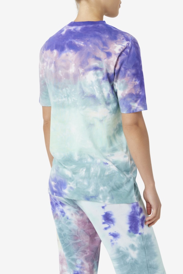 Alivia Tie Dye Tee Fila UK Aruba Blue Tie Dye
