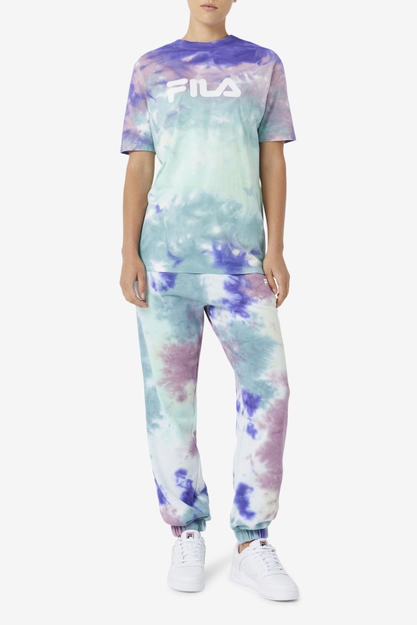Alivia Tie Dye Tee Fila UK Aruba Blue Tie Dye