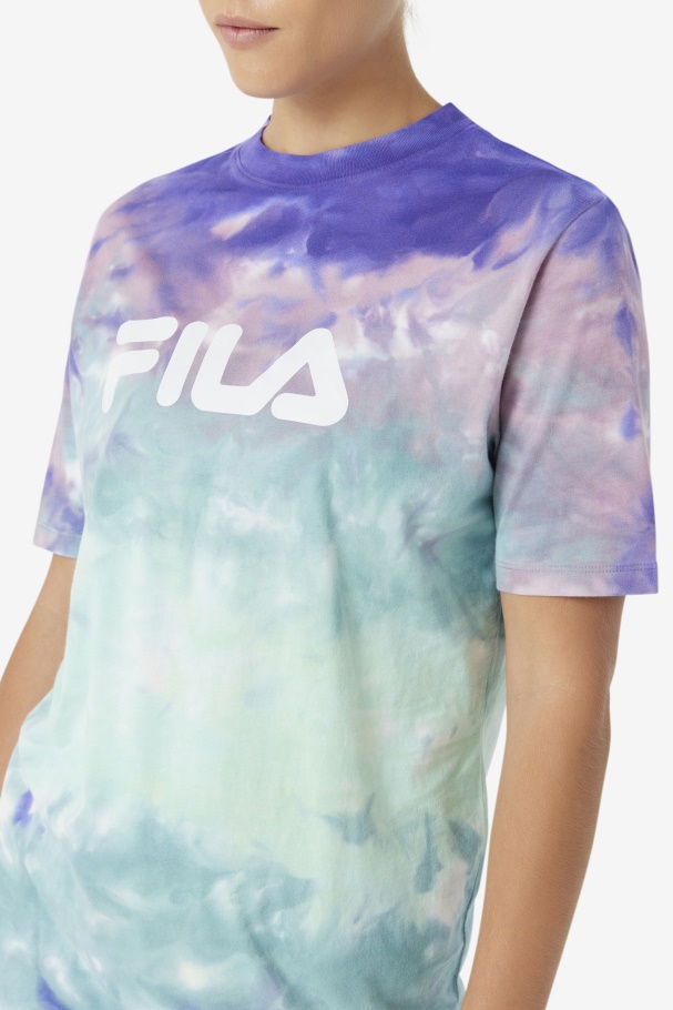 Alivia Tie Dye Tee Fila UK Aruba Blue Tie Dye
