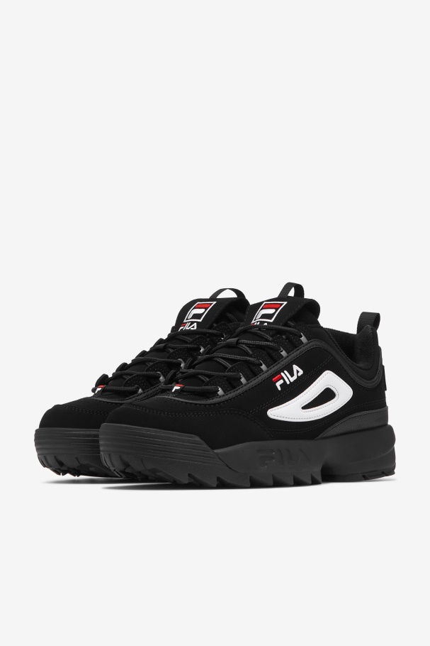 Kids\' Disruptor 2 Black/White/Red Fila UK
