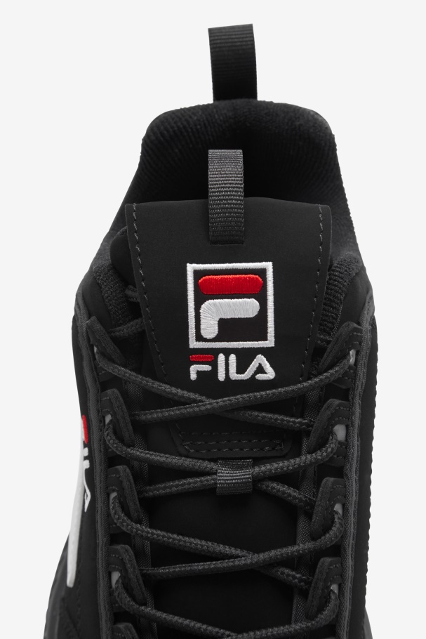 Kids\' Disruptor 2 Black/White/Red Fila UK