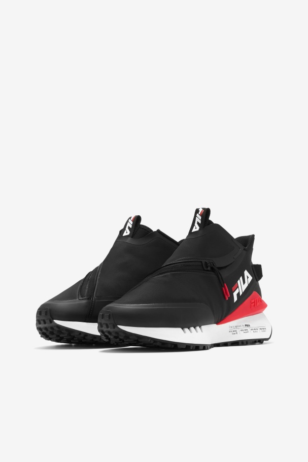 Black/Red/White Women\'s Space Runner Fila UK
