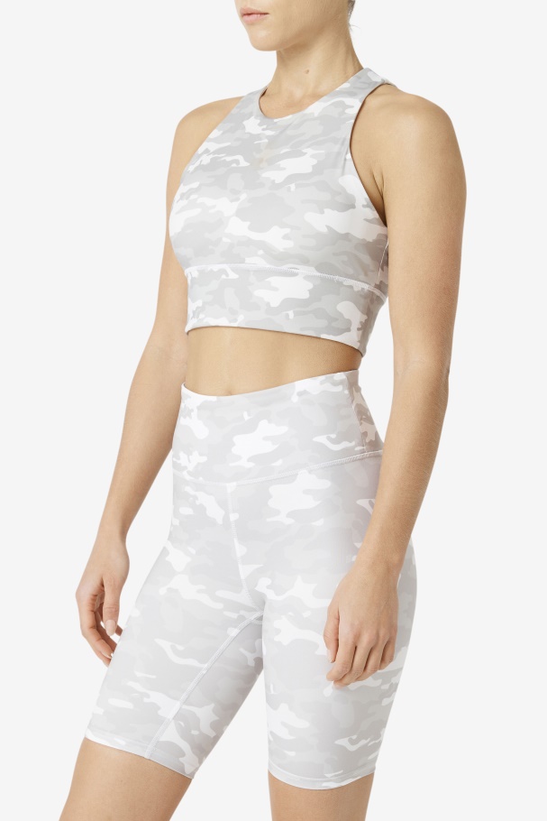 Fila UK Uplift High Neck White Sports Bra