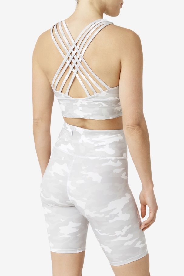 Fila UK Uplift High Neck White Sports Bra
