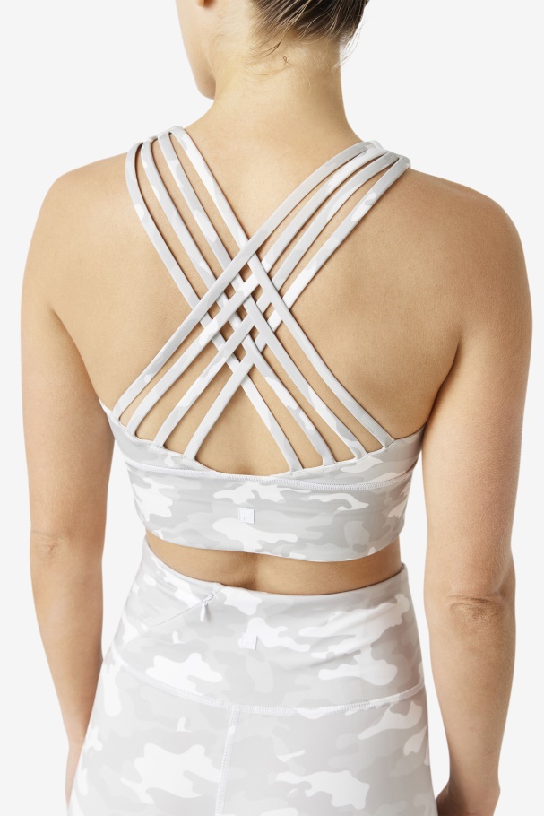 Fila UK Uplift High Neck White Sports Bra