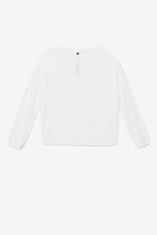 Fi-Lux Mesh Long Sleeve Top White Fila UK