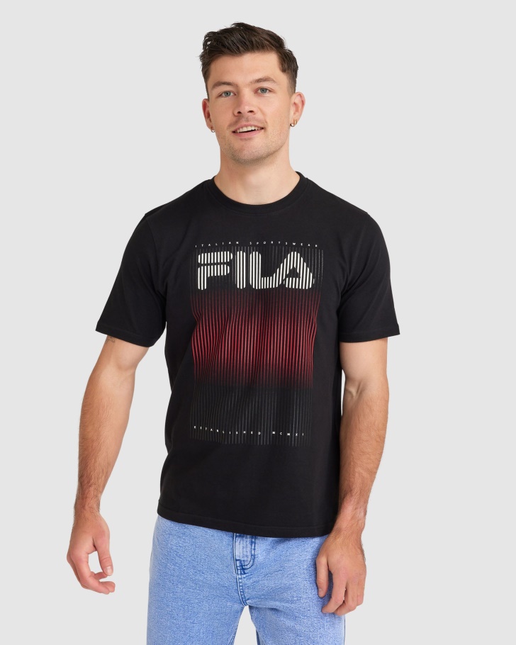 Black Fila UK Men's Cedrick Tee