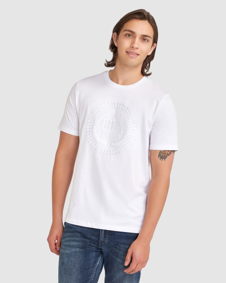 White Fila UK Men's Ravi Tee