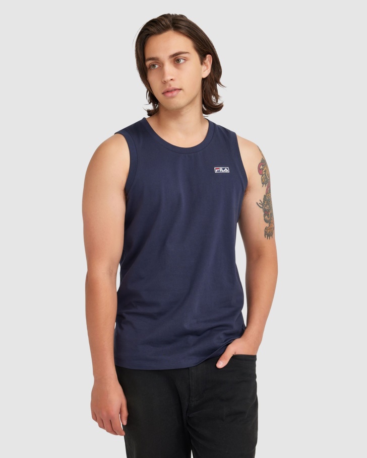 New Navy Men's Cian Tank Fila UK