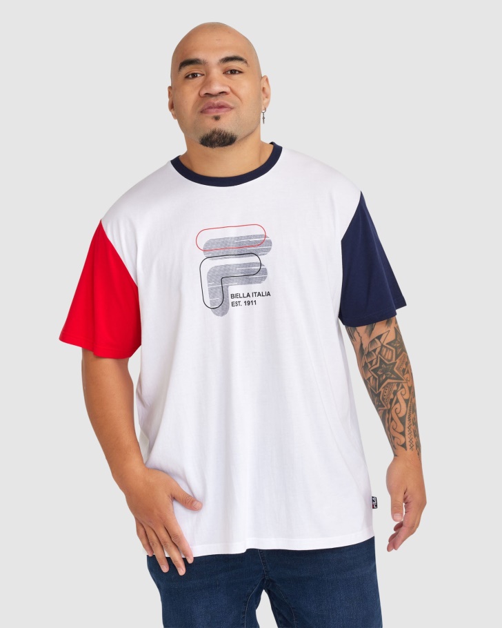 Fila UK Men's Plus Lennox Tee White