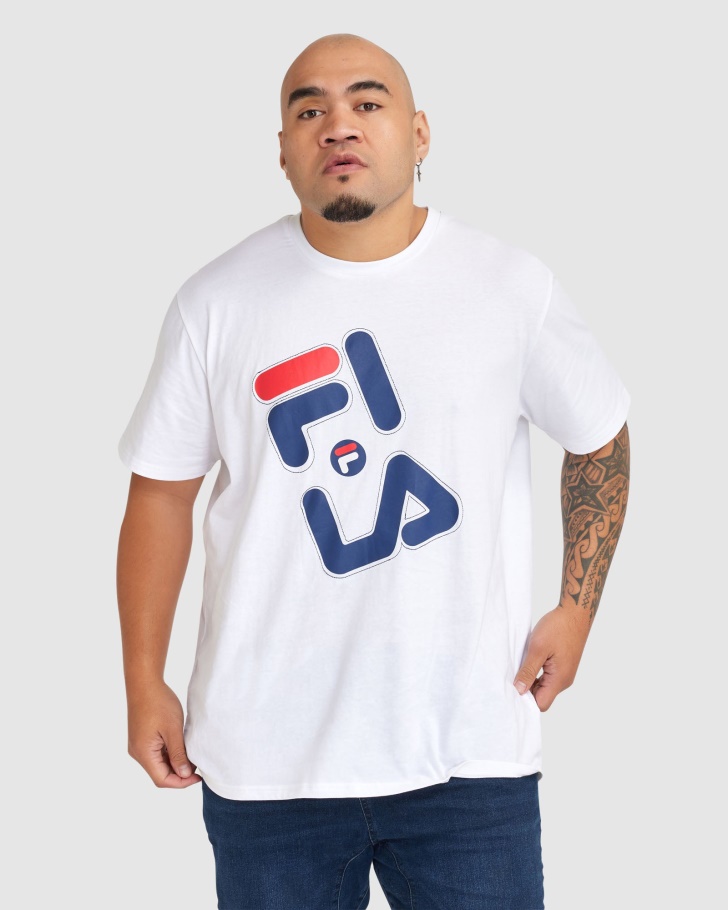 Men's Plus Kiley Tee White Fila UK