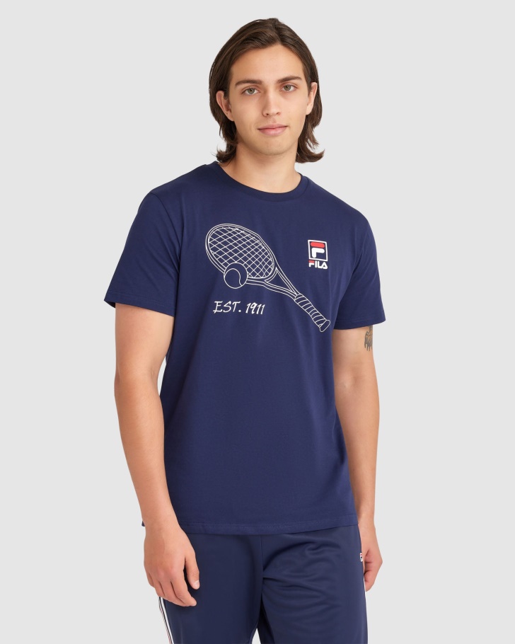 Men's Wyatt Tee New Navy Fila UK