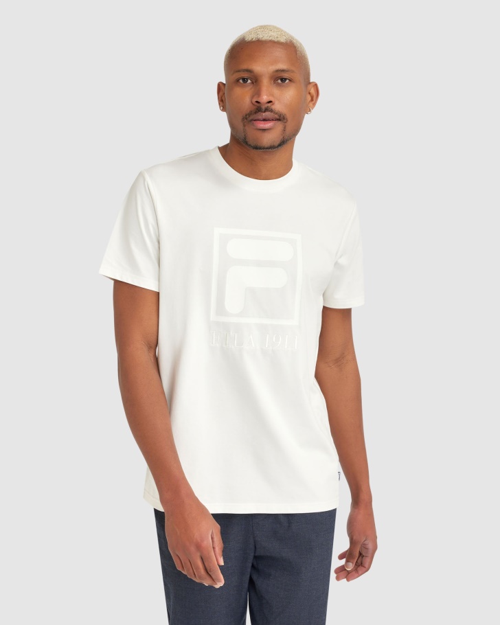 White Fila UK Men's Sahand Tee