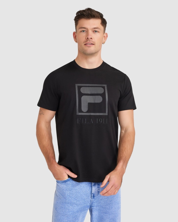 Black Men's Sahand Tee Fila UK