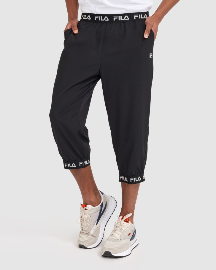 Men's Wade 3/4 Pant Black Fila UK