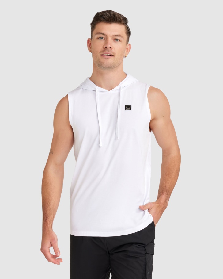 Fila UK Men's Blake Hoody Tank White