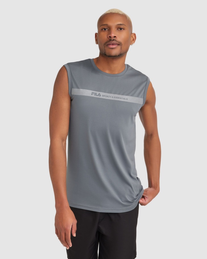 Men's Caleb QDry Tank Poppy Seed Fila UK