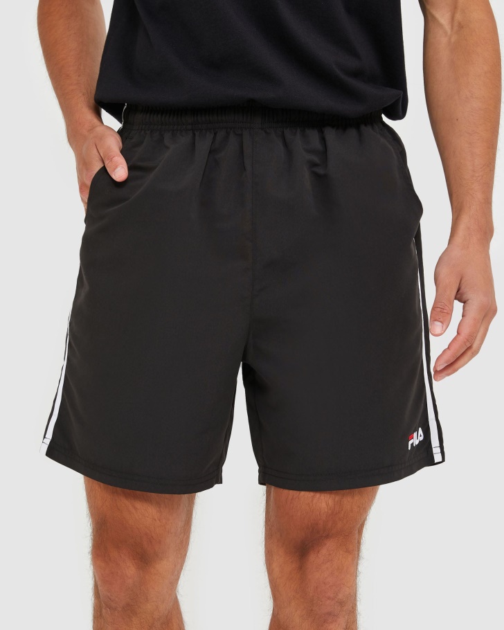 Black Fila UK Classic Men's Microfibre Shorts