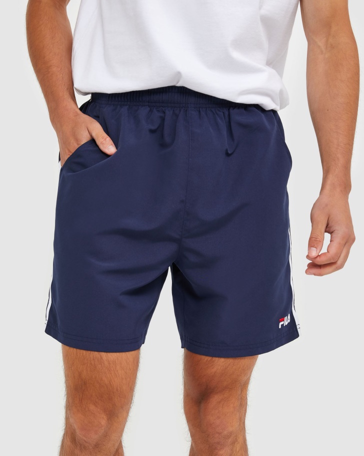 New Navy Classic Men's Microfibre Shorts Fila UK